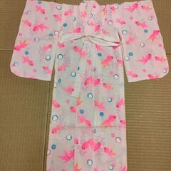 【中古品】女児用ゆかた(金魚)