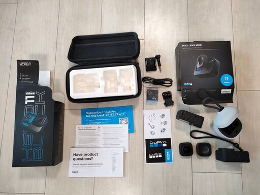 【保証期間内】GoPro Hero11 Black + Max Lends Mod + ケース + かわいい充電器