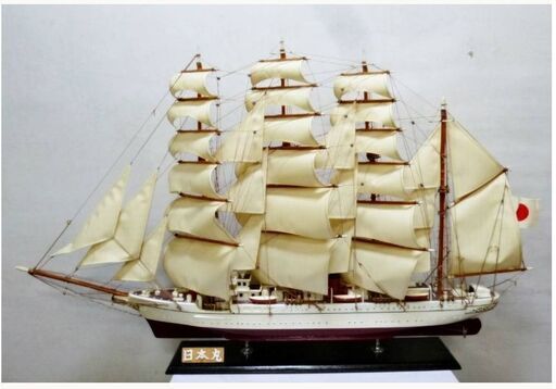 【直接引取り限定】大迫力　日本丸　模型　帆船　完成品　全長約135㎝　船体　コレクション　飾り物　アンティーク