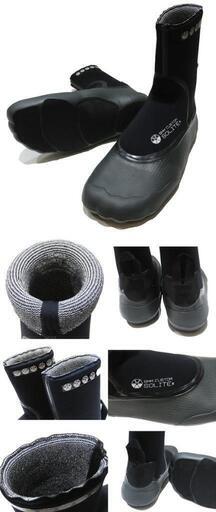 サーフブーツ 熱成型サーフブーツ 6mm ソライト SOLITE SURF BOOTS CUSTOM NEO サーフィン 冬用 ブーツ ソックス BLK/GRY