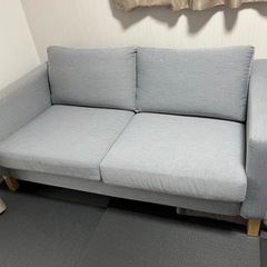 IKEA2人がけソファーカバー(白)付き