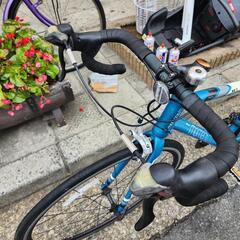 👉👉 ロードバイク 700C 青 2x8変速 フレーム アルミ 配達可能