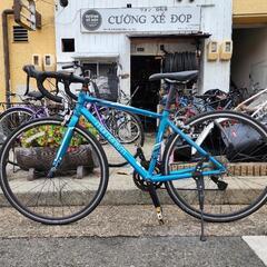 👉👉 ロードバイク 700C 青 2x8変速 フレーム アルミ 配達可能