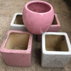 フラワーポット　5個セット　陶器製