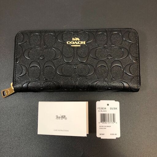 新品未使用　COACH　長財布　ラウンドジップウォレット　黒　ブラック