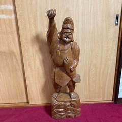 恵比寿神　置き物　オブジェ　開運　縁起物　商売繁盛　木彫り　木製