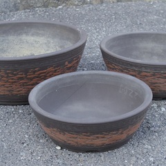 丸型浅型植木鉢（側面模様）