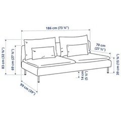 美品　IKEA ソーデルハムン　3人掛け　フィーンスタホワイト
