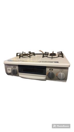 ☆中古￥8,800！Rinnai　2口ガスコンロ　家電　KGKM33BFL型　都市ガス　【BJ055】