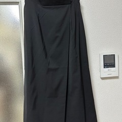 【ネット決済】オペークドットクリップ ラップスカート 黒