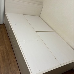 ニトリ セミダブルベッド ジオチェスト ＋ドリームベッド マットレス F1P 大容量収納×棚・コンセント・ライト付き】すのこチェストベッド