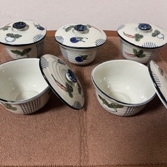 陶器　茶碗蒸しうつわ　(蓋付き)