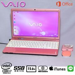 ピンクでいっぱい VAIOノート i7/SSD/8GB/Office