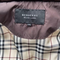 バーバリーブラックレーベル ダウンジャケット ブラウン ノバチェック ファー