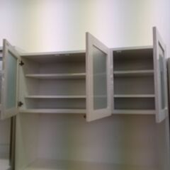 ★ジモティ割あり★  食器棚　三枚扉 白 H190×D48×W120 クリーニング済み TK549 ☆ジモティ割あり☆ 食器棚 三枚扉 白 H190×D48×W120