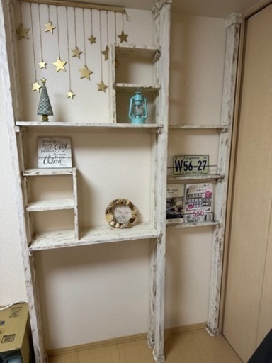 DIY☆ディアウォール☆壁面収納棚☆2×4木材☆棚受け棚付き塗装済み