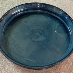 ★★★[USED][自宅保管品]水盤 花器 陶器 水鉢 水盆 藍...