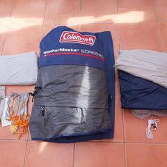 キャンプベッド付きコールマン　ウェザーマスタースクリーンテント7人用