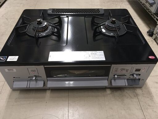 J2726  NORITZ ノーリツ 都市ガス用 ガステーブル ガスコンロ NW61QVR ホーロートップ 水なし両面焼グリル 都市ガス12A・13A用 右強火 2019年製 クリーニング済