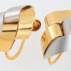 K18/Pt900 デザインイヤリング 品番y22-31