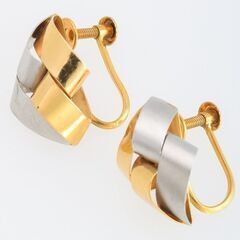 K18/Pt900 デザインイヤリング 品番y22-31