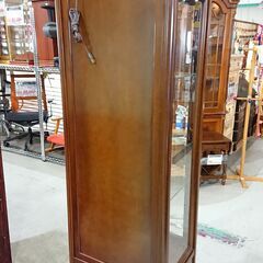 アンティーク｜猫脚｜ダウンライト付｜コレクションケース｜ガラスキャビネット