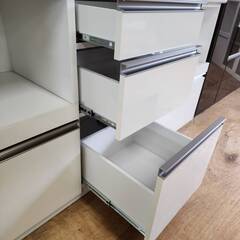 【愛品倶楽部柏店】クラフトコガ 3枚扉キッチンボード ココア90OP