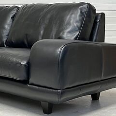 ACTUS 3350(サンサンゴーマル) ソファ　ブラックレザー　ミッドセンチュリー