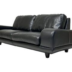 ACTUS 3350(サンサンゴーマル) ソファ　ブラックレザー　ミッドセンチュリー