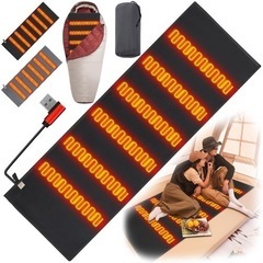 寝袋用シュラフ用  USB 電気毛布 キャンプ 電気マット ブラック