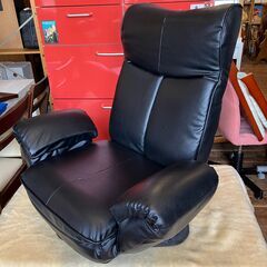 低反発肘付回転座椅子（PVCレザー・ブラック・DCM Japan）