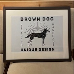 【フレーム付】アートポスター ポスター “Brown Dog”