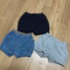 無印良品　80センチ　ショートパンツ　3枚セット