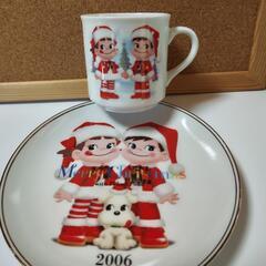 ☆非売品あり☆2006年版ペコちゃんクリスマスプレートとカップ