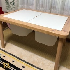 【取引中】IKEA おもちゃ箱付テーブル　ローテーブル  小物入...