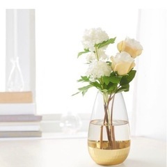 IKEA生産終了の花瓶　華やかなゴールド　新品未使用