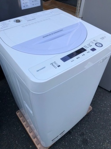 ⭐️北九州市内配送無料　保証付き　✨ シャープ 全自動洗濯機 5.5kg バイオレット ES-GE5A-V
