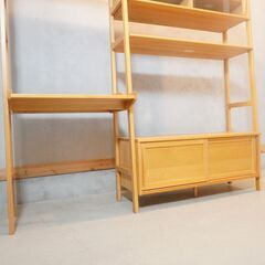 MOMO natural(モモナチュラル)の人気シリーズVIBO UNITデスク＆シェルフ♪アルダー材のナチュラルな質感とシンプルなデザインはテレボードやパソコンデスクとしてもオススメ♪DJ122