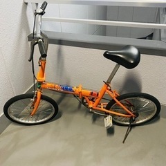 折り畳み自転車！ミニベロ！自転車！オレンジ！