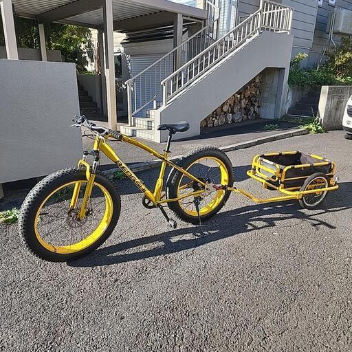 美品❗BENGSHI　7段変速　ファットバイクとサイクルトレーラーのセット‼️