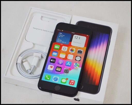 美品 Apple iPhone SE (第3世代) 128GB ミッドナイトブラック SE3 MMYF3J/A バッテリー状態100% SIMフリー