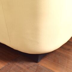 【ヤ取終了10/26】≪zyt1162ジ≫ IDC大塚 3人掛け本革ソファ 白系 幅195cm レザー/ベージュ/アイボリー/オフホワイト系/大塚家具 50817-08