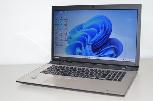 中古ノートパソコン Windows11+office 爆速SSD256GB 東芝Dynabook TB57/RG core i7-5500U/メモリ8GB/17.3インチ/カメラ/無線/DVDマルチ搭載