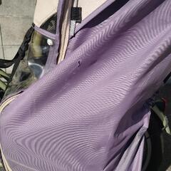 ビルゴ・ディノ、子供乗せ自転車、ラボクルのレインカバー付、傘ホルダー付