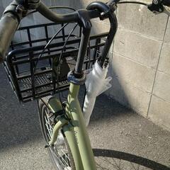 ビルゴ・ディノ、子供乗せ自転車、ラボクルのレインカバー付、傘ホルダー付