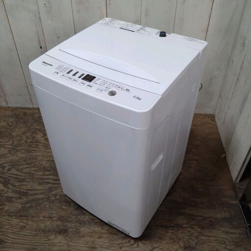 10/24 終 Hisense 全自動洗濯機 HW-T55D 動作確認済み 5.5kg 幅540x奥行540x高さ880mm 2020年製 菊HG