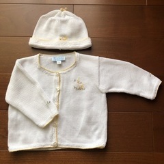 乳児(3ヵ月)カーディガン・帽子セット　