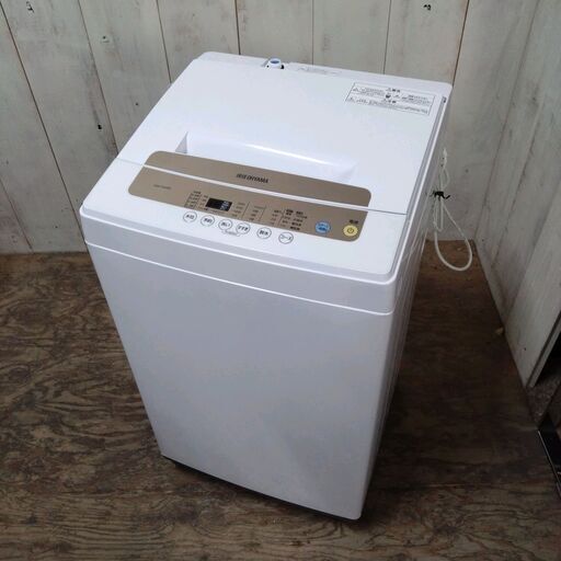 10/24 終 2021年製 アイリスオーヤマ 全自動洗濯機 IAW-T502EN 動作確認済み 5.0kg 幅555x奥行525x高さ920mm 菊MZ