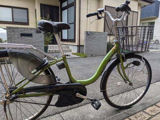 pas ナチュラTキャンディーグリーン電動アシストヤマハ26インチ3段  