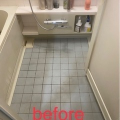 浴室再生リフォーム　床シート　パネル　塗装等